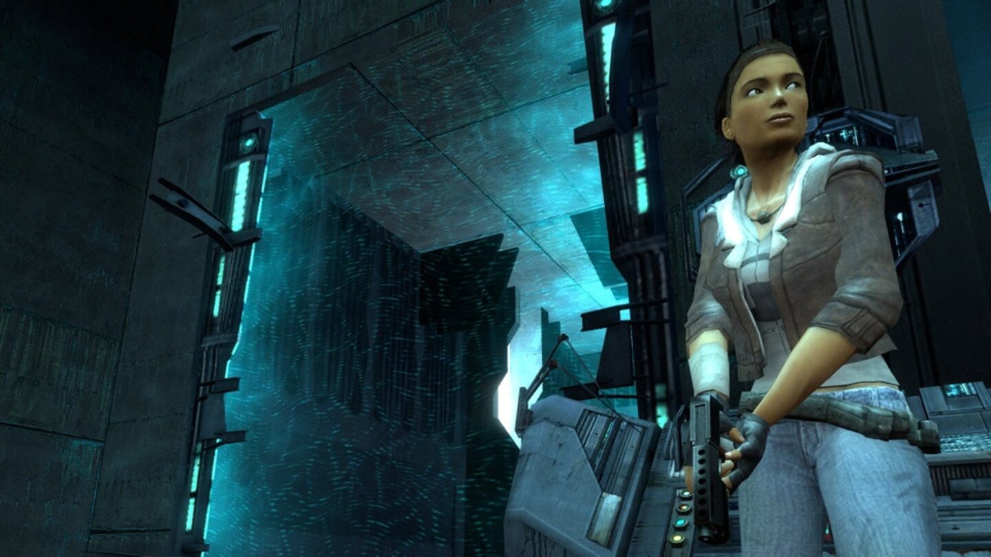 Half Life 2: Episode 1 (Juni 2006)Während Episode 1 kaum neue Umgebungen bot und auch in Sachen Spiellänge für Enttäuschung sorgte, machte die Source-Engine einen Schritt vorwärts. So wurde nicht nur HDR standardmäßig eingesetzt, sondern auch das Animationssystem deutlich verbessert. Das Ergebnis war besonders gut an Alyx Vance zu sehen, die Gordon Freeman über weite Strecken des Spiels begleitet.