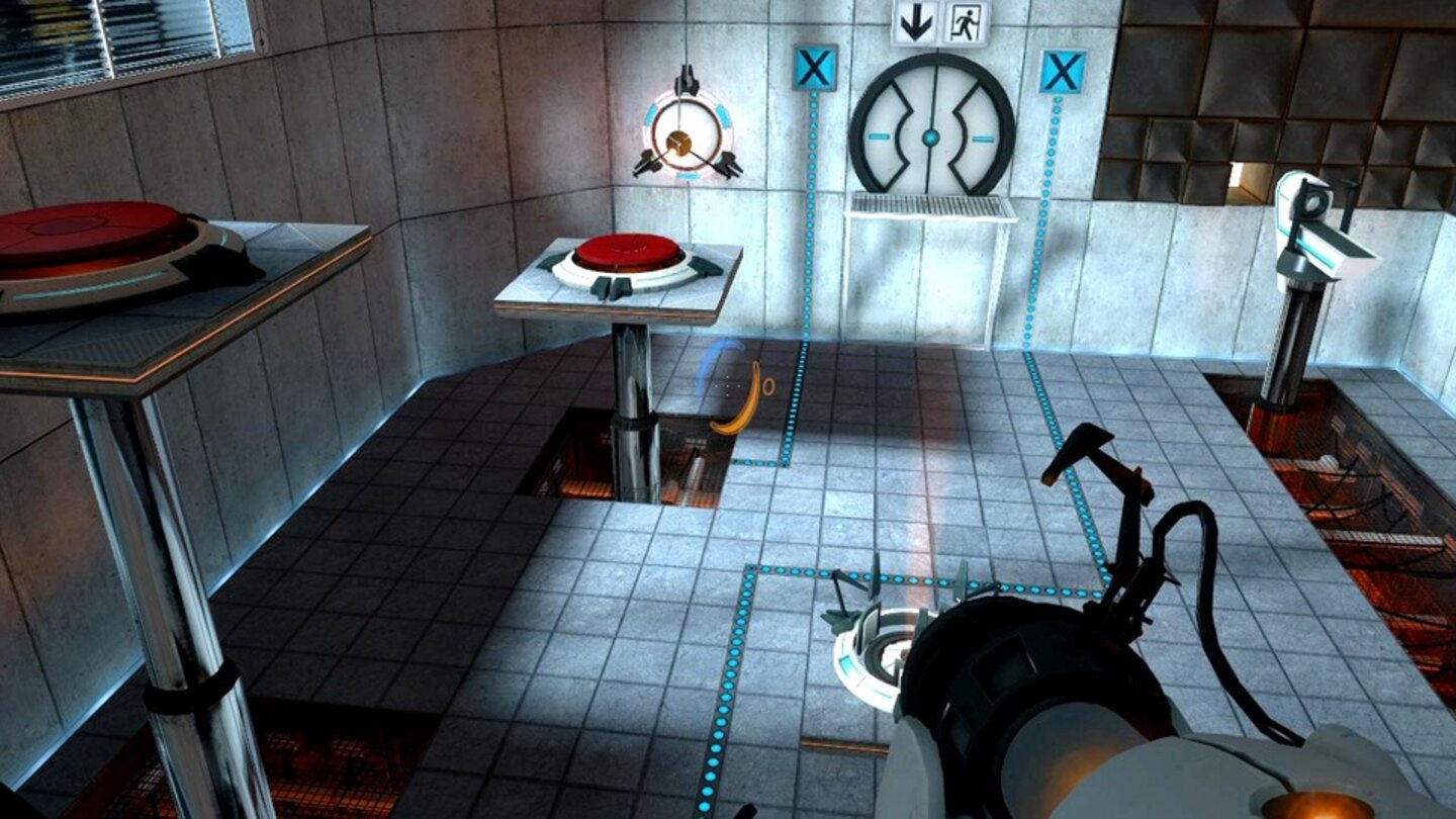 Portal (Oktober 2007)Optisch war Portal zwar kein Meilenstein in der Source-Geschichte, spielerisch hingegen schon. Selten konnte ein Puzzel- und Geschicklichkeitsspiel so viel Aufmerksamkeit generieren und so hohe Wertungen einfahren wie das Portal-Abenteuer von Valve.