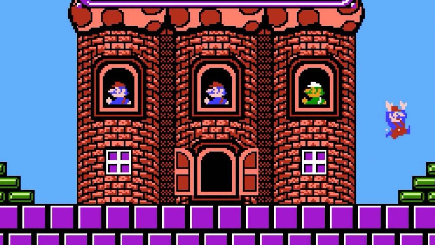 Return of Mario Bros. (Kaettekita Mario Bros.) (1988)Kaettekita Mario Bros. erschien, wie der exotische Name vermuten lässt, nur in Japan. Es handelt sich dabei um eine modifizierte Fassung des originalen Mario Bros, die verschiedene Spielmodi bietet. Ein paar kleine Verbesserungen gab es auch noch. So ist die Version ein wenig hübscher als das Original, Highscores können gespeichert werden und Mario und Luigi im Sprung die Richtung wechseln.