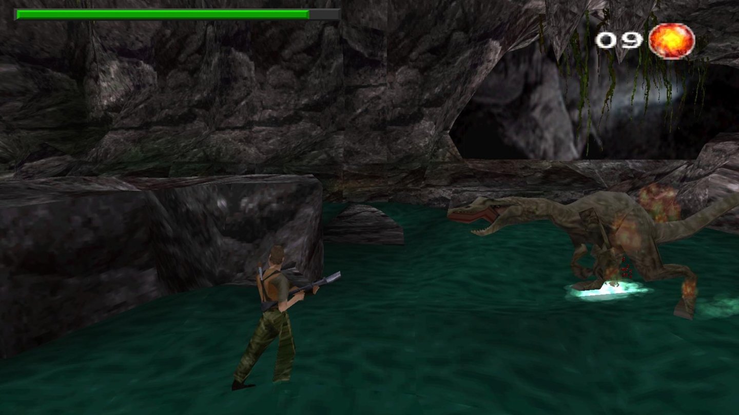 The Lost World: Jurassic Park (1997)1997 erschien das Spiel als Versoftung des gleichnamigen Films. Der 3D-Sidescroller lässt den Spieler als Mensch oder Dinosaurier auf Site B los, wobei jeder der freischaltbaren Charaktere über besondere Fähigkeiten und einen eigenen Plot verfügt. Wegen der umständlichen Steuerung und dem hohen Schwierigkeitsgrad erhielt das Spiel aber nur mäßige Kritiken.