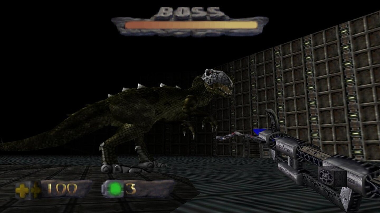 Turok-Reihe (ab 1997)Die Turok-Reihe nahm 1997 ihren Anfang auf dem N64 und beeindruckte vor allem durch ihre 3D-Grafik, die die Urzeitgiganten so schön wie nie zeigte. War der Spieler fertig damit, sich die Augen zu reiben, konnte er sich in der Rolle des zeitreisenden Indianerkriegers Turok mit Schusswaffen durch die weitläufigen Dschungel-Levels kämpfen oder aber à la Tomb Raider die Umgebung genau erkunden.