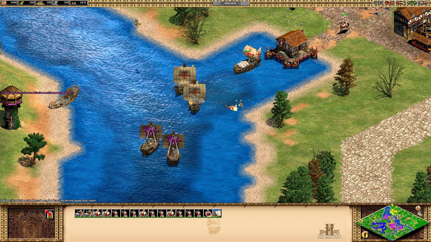 Age of Empires 2 HD EditionAuch auf See wird gekämpft. Die Wassereffekte sehen jetzt dezent besser aus als früher.