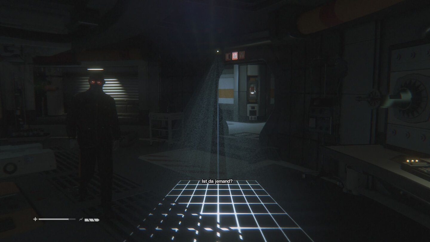 Alien: Isolation - PS4-Screenshots aus der Test-VersionDas Lichtraster der Überwachungskameras sollten wir tunlichst meiden, um keinen Alarm auszulösen.