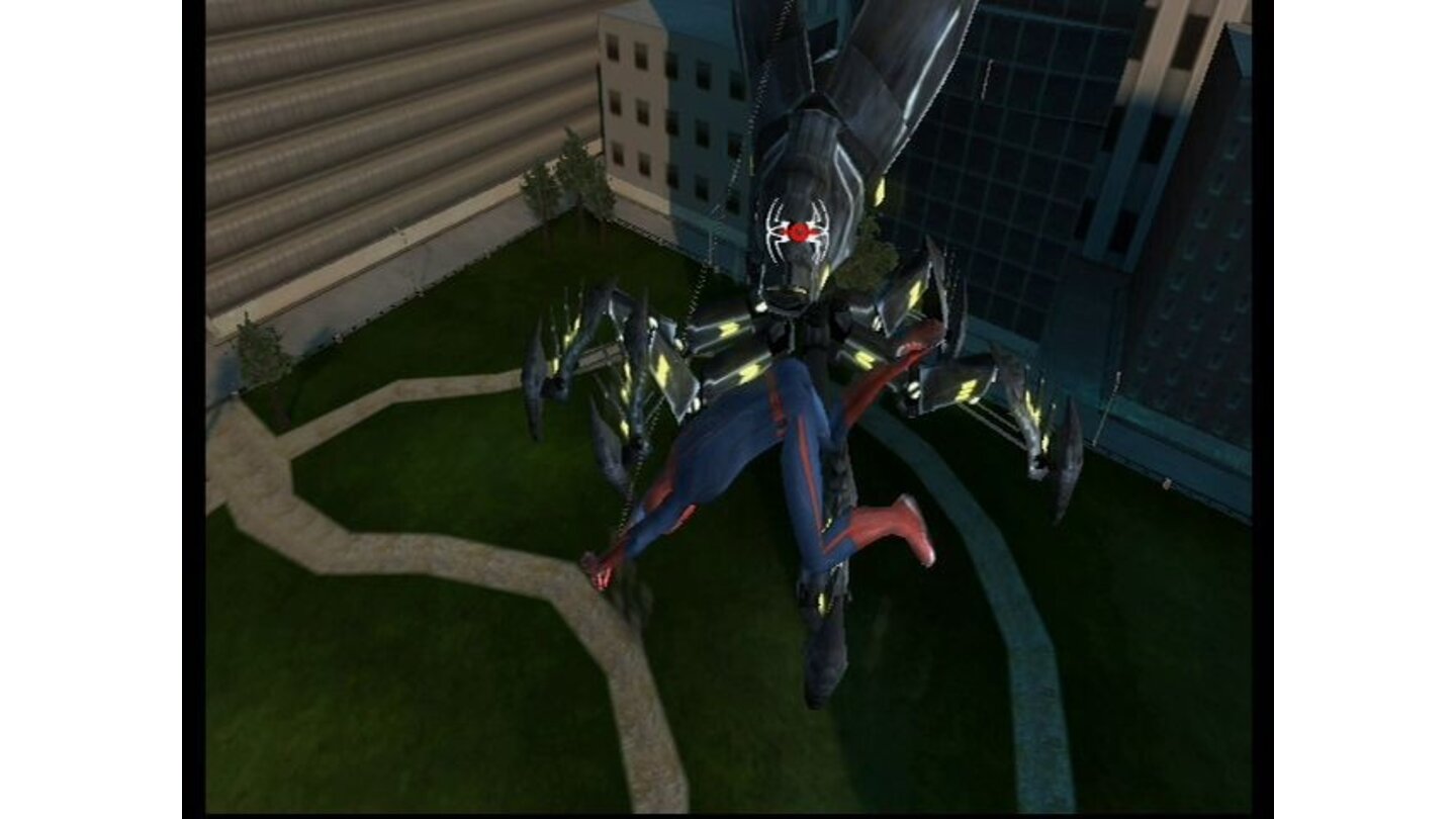 The Amazing Spider Man (Wii)Spidey im Kampf mit dem Riesen-Roboter.