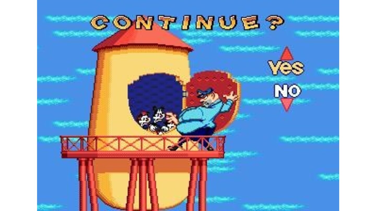 Continue screen: caught by the guard