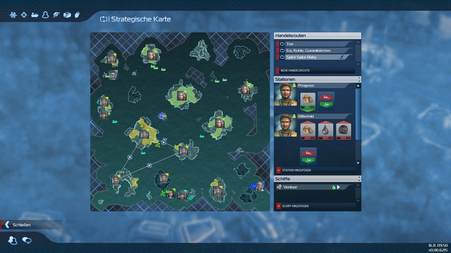 Anno 2070Im Vorabtest noch etwas fummelig zu bedienen, jetzt perfekt: das Handelsrouten-Interface.