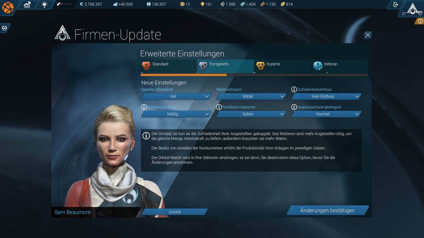 Anno 2205 KönigseditionDie Änderungen lassen sich auch auf bestehende Endlospartien anwenden, Anno 2205 erstellt zudem eine Sicherungskopie des Spielstands.