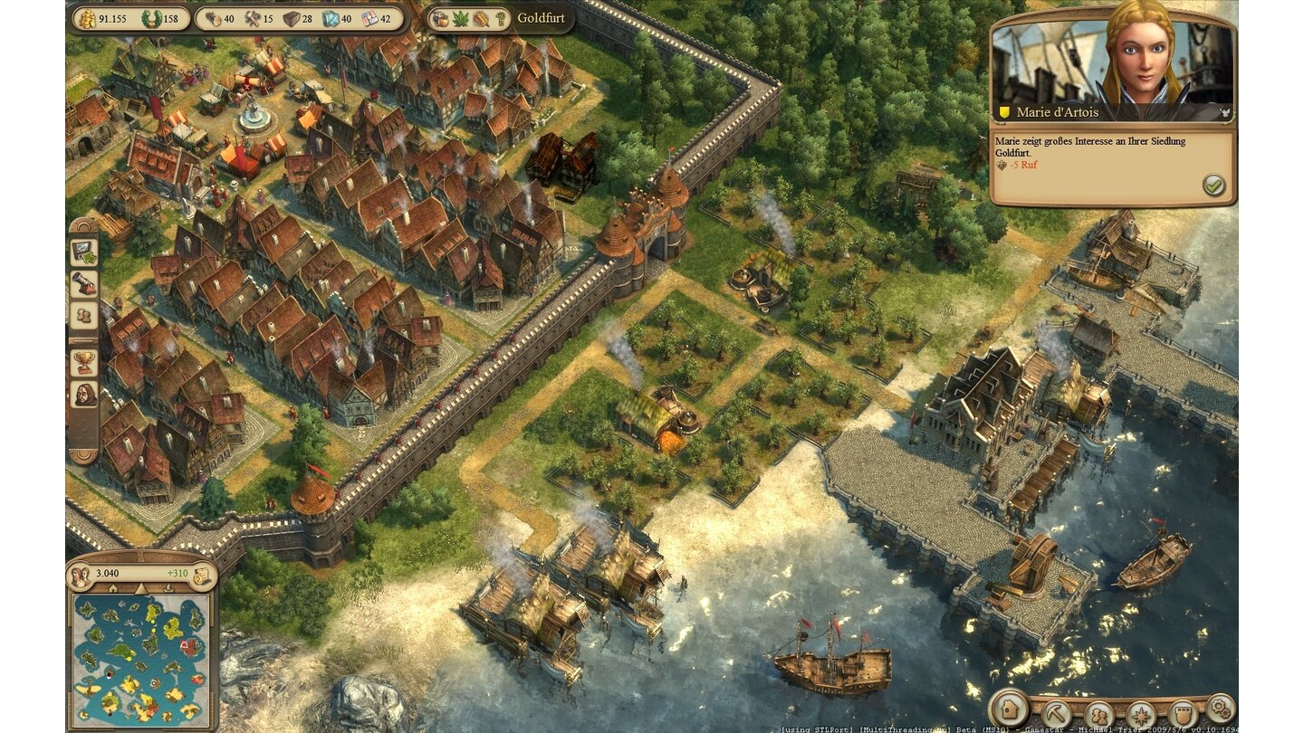 Anno 1404In Anno 1404 traut sich Related Designs, beflügelt durch den Erfolg des Vorgängers, frischen Wind in die Serie zu bringen. Zum ersten Mal liefert ein Anno ein zweites spielbares Volk, den Orient. Um Gebäude dieser Fraktion bauen zu dürfen, müssen Nebenaufträge erfüllt werden. Dann bekommt der Spieler etwa Zugriff auf Gewürzfarmen, die das dringend benötigte Gut für die Hauptinsel produzieren können.