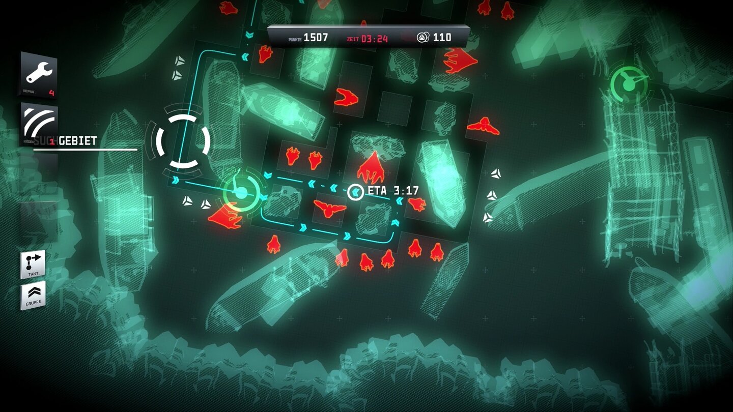 Anomaly 2 - PS4-ScreenshotsAuf der Taktikkarte bestimmen wir die Route des Konvois. Dazu wählen wir einfach an Knotenpunkten die Richtung aus.
