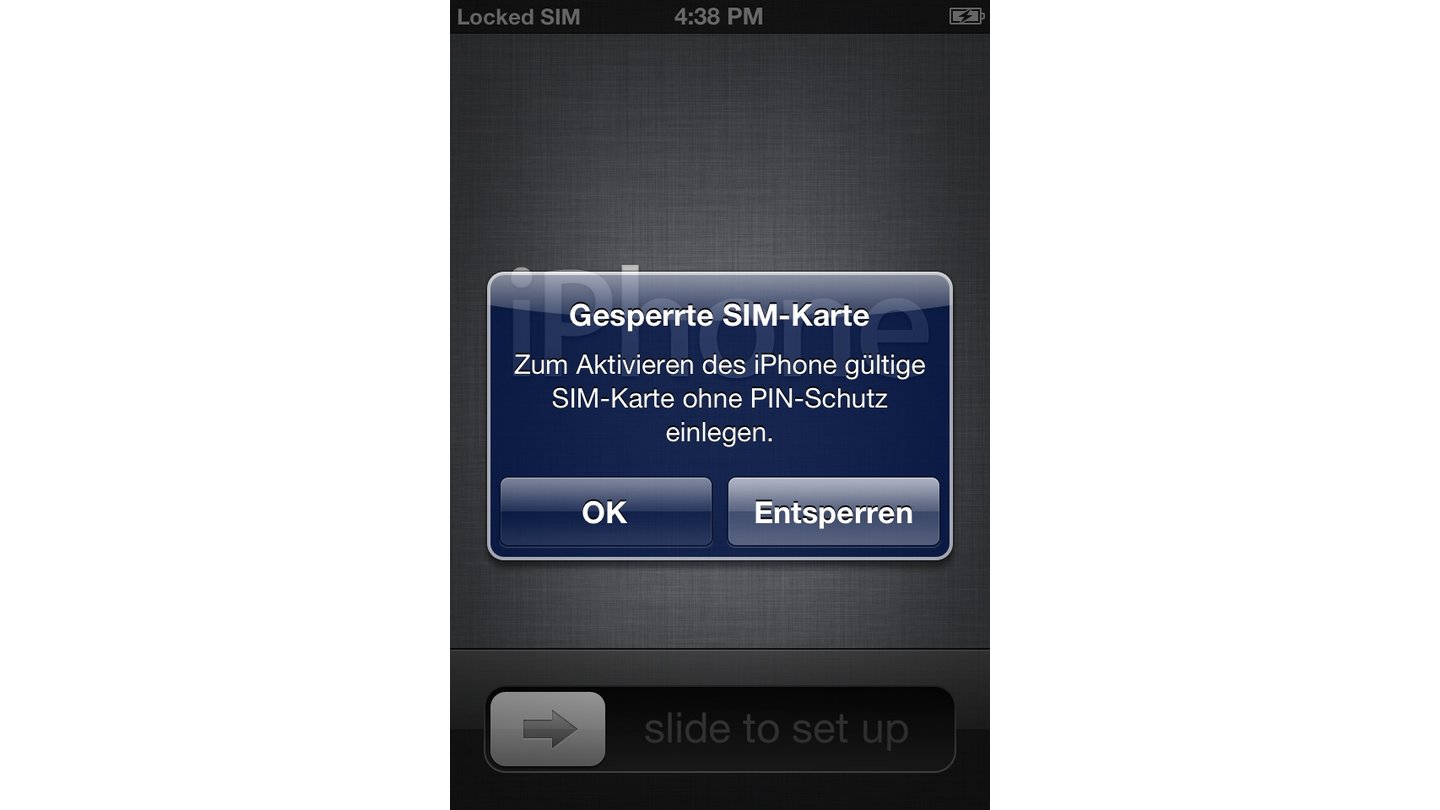 Wie nach jedem Neustart so sperrt auch die Installation von iOS 5 anfangs Ihre SIM-Karte. Sie können, müssen aber nicht die SIM per Code entsperren.