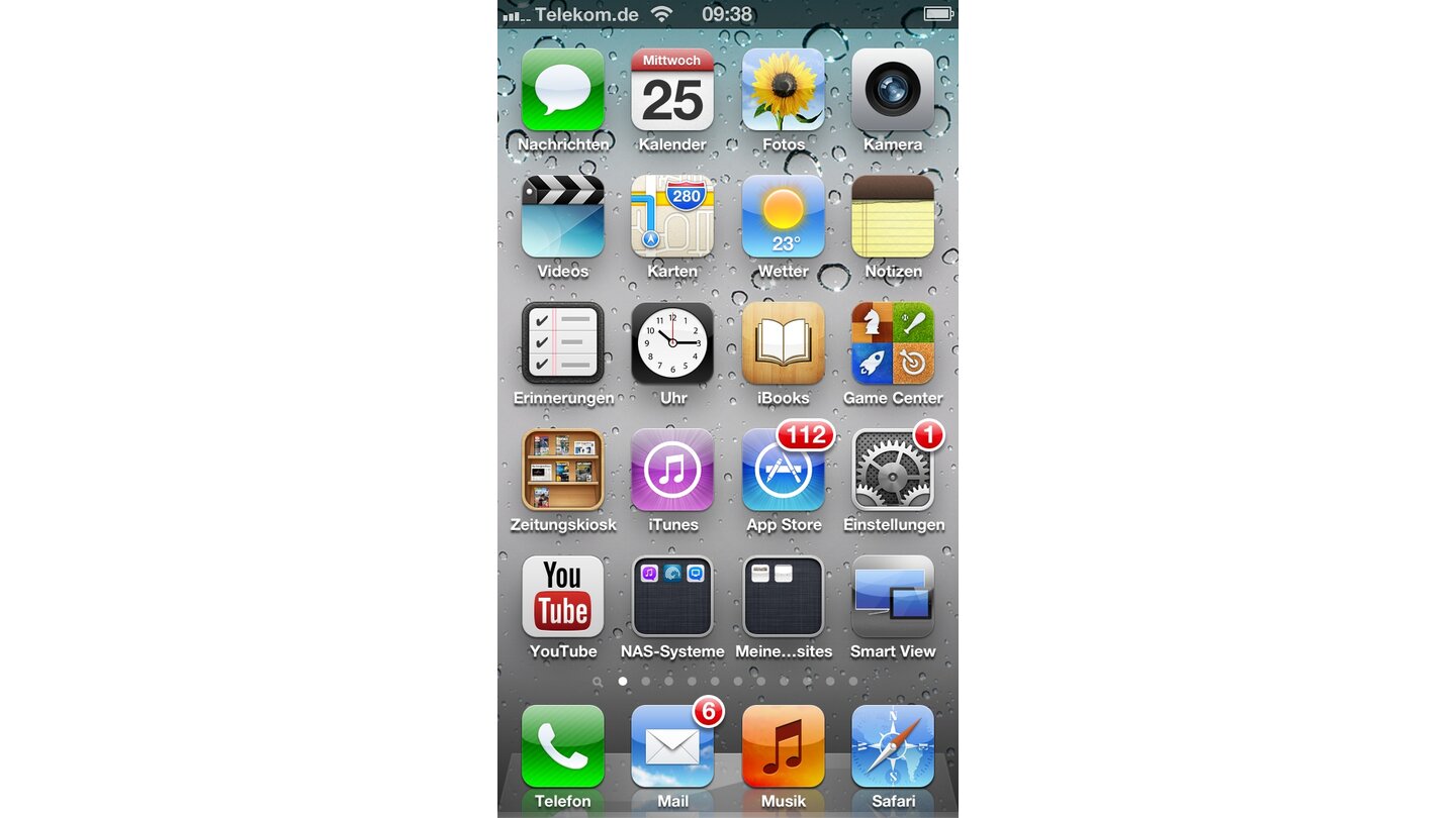 Apple iOS 6 Startbildschirm