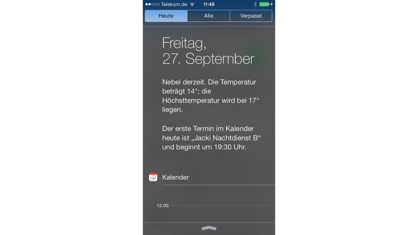 Apple iOS 7 Nachrichtenzentrale
