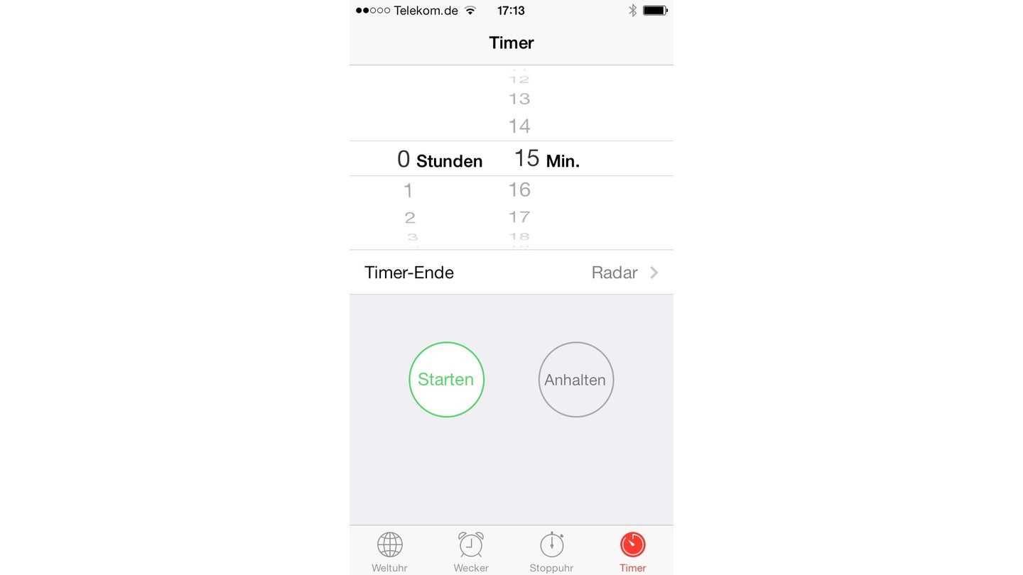 Apple iOS 7 Timer