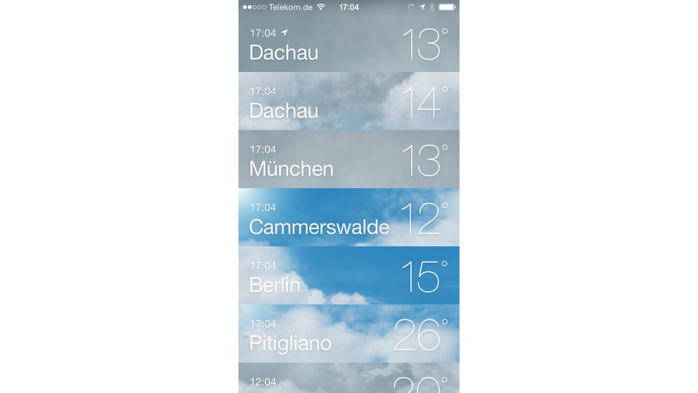 Apple iOS 7 Wetter