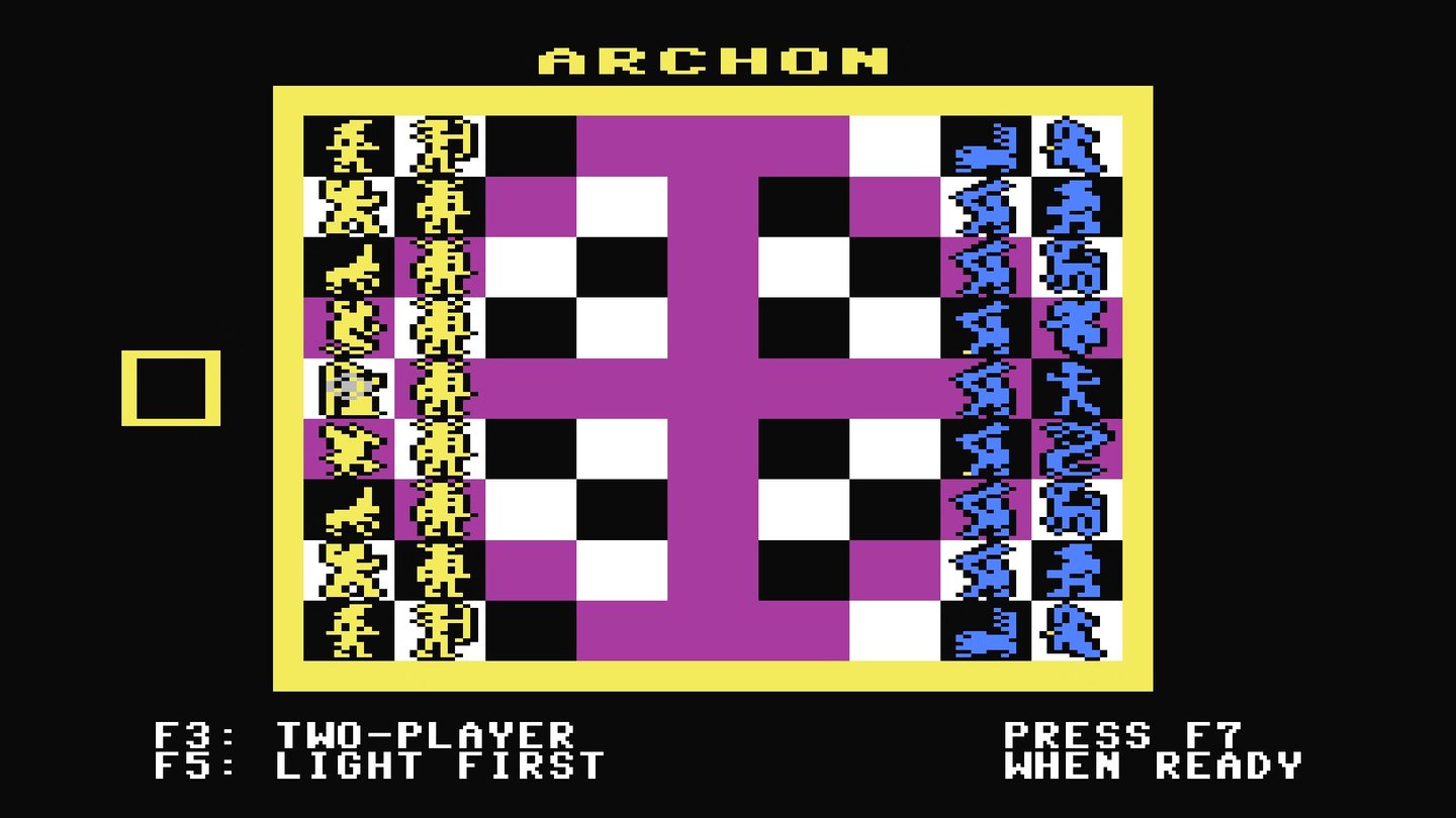 Archon (1983)Originelles Fantasy-Schach mit Actioneinlagen: Kluge Platzierung der Spielfiguren sorgt für Vorteile bei den Echtzeit-Kampfduellen, welche nach Begegnungen auf dem selben Feld stattfinden.