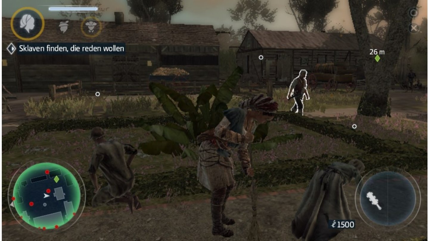 Assassin's Creed 3: LiberationAls Sklavin verkleidet kann sich Aveline einfach so unter andere Sklaven mischen um Unterzutauchen.