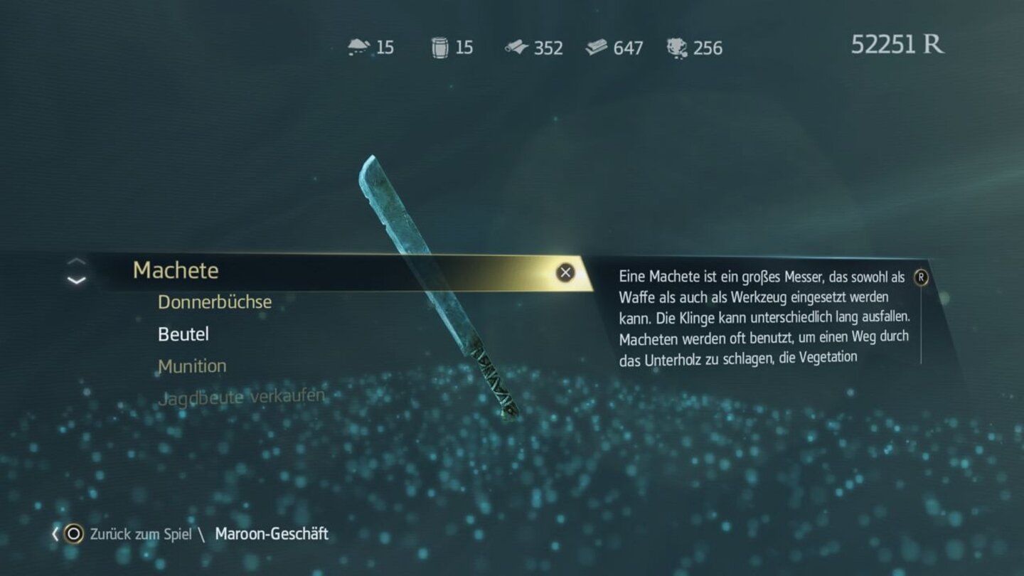 Assassin's Creed 4: Black Flag - Schrei nach FreiheitAdéwalé kämpft ausschließlich mit Macheten und Donnerbüchsen, doch auch hier haben wir eine Auswahl. [PS4]