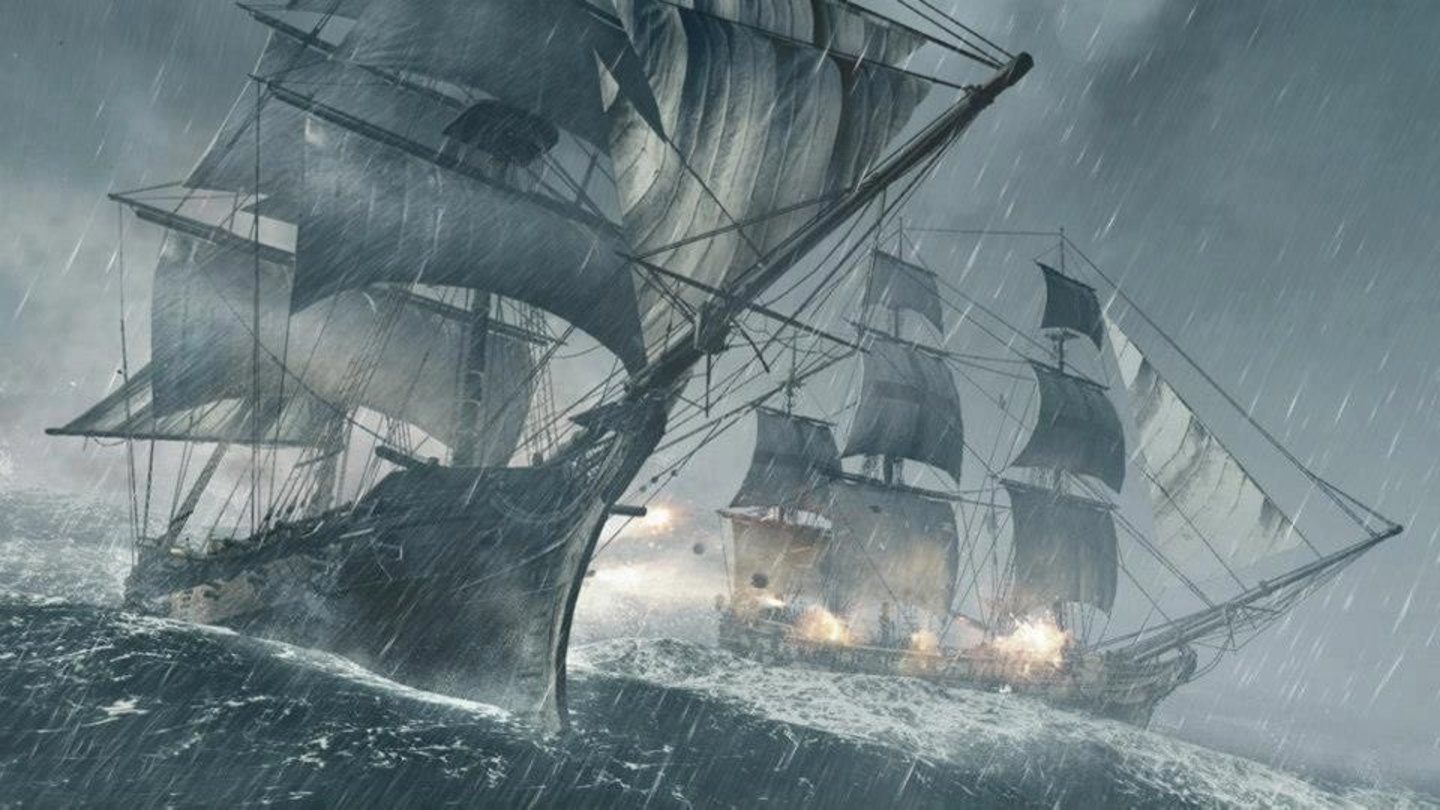 Assassin's Creed 4: Black FlagMieses Wetter und Kanonenfeuer - ein Tag kann besser beginnen. Dafür sieht's bombastisch aus!