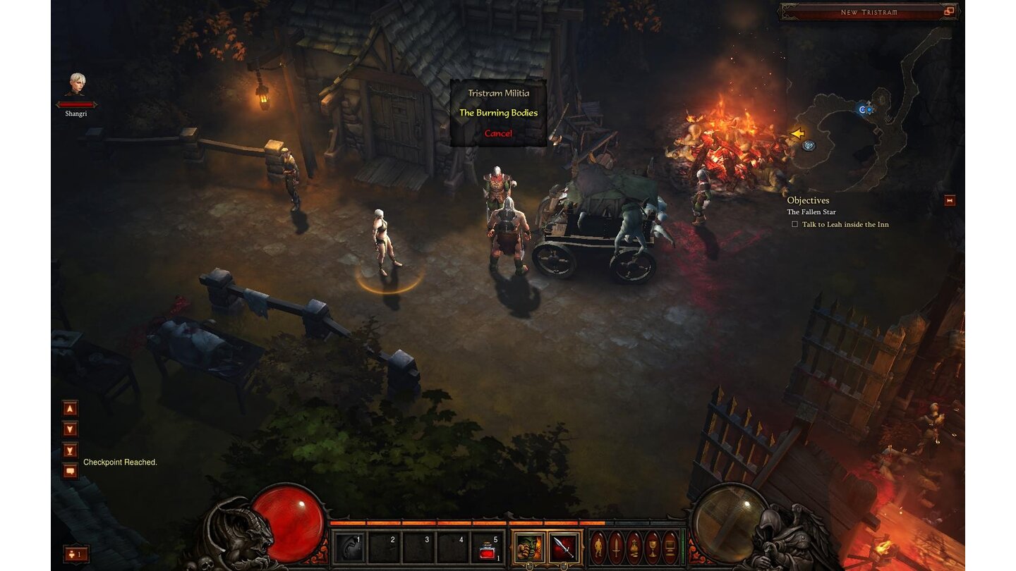 Diablo 3 Beta-PlaythroughIn der Stadt verbrennen die Bürger ihre Toten, damit sie nicht als Zombies zurück kehren.
