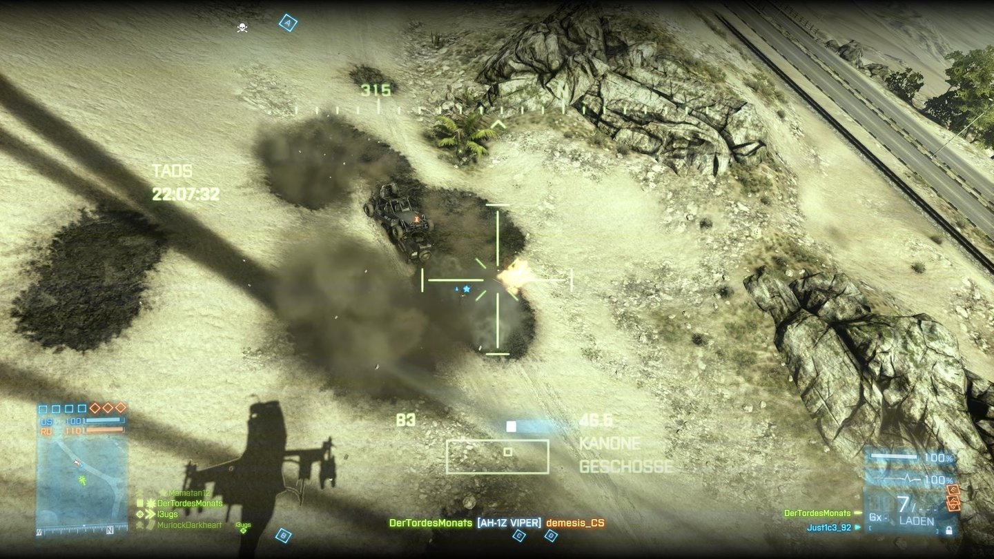 Battlefield 3: Back to KarkandSeit dem Update verursachen Helikopter mehr Schaden gegen Jeeps.
