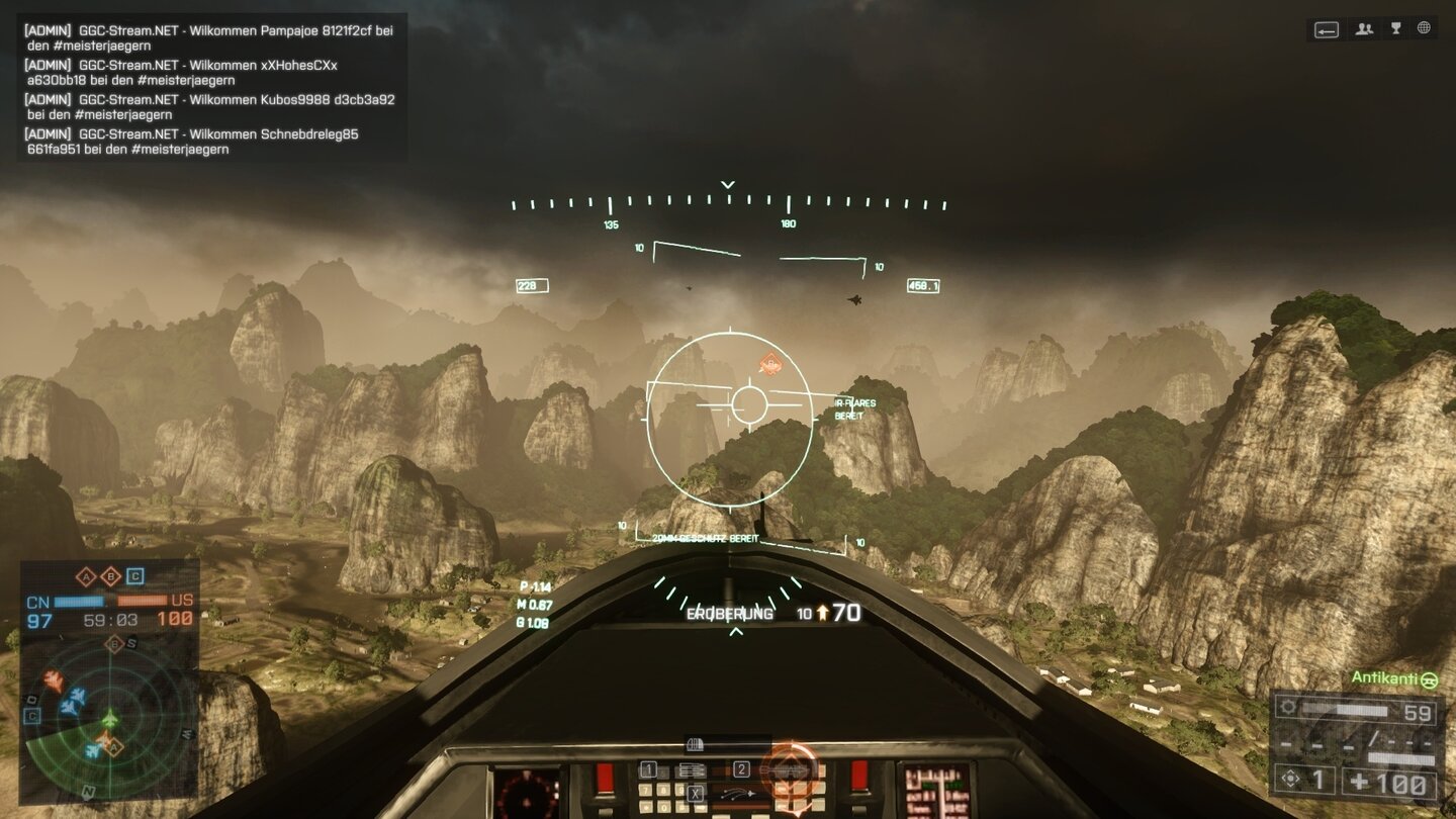 Battlefield 4 - China RisingGerade auf der Map Drachenpass bieten sich aus der Luft ganz besondere Bilder. Die schroffen Felsen prägen das Bild der Karte und muten ein wenig wie riesenhafte Drachenskelette an.