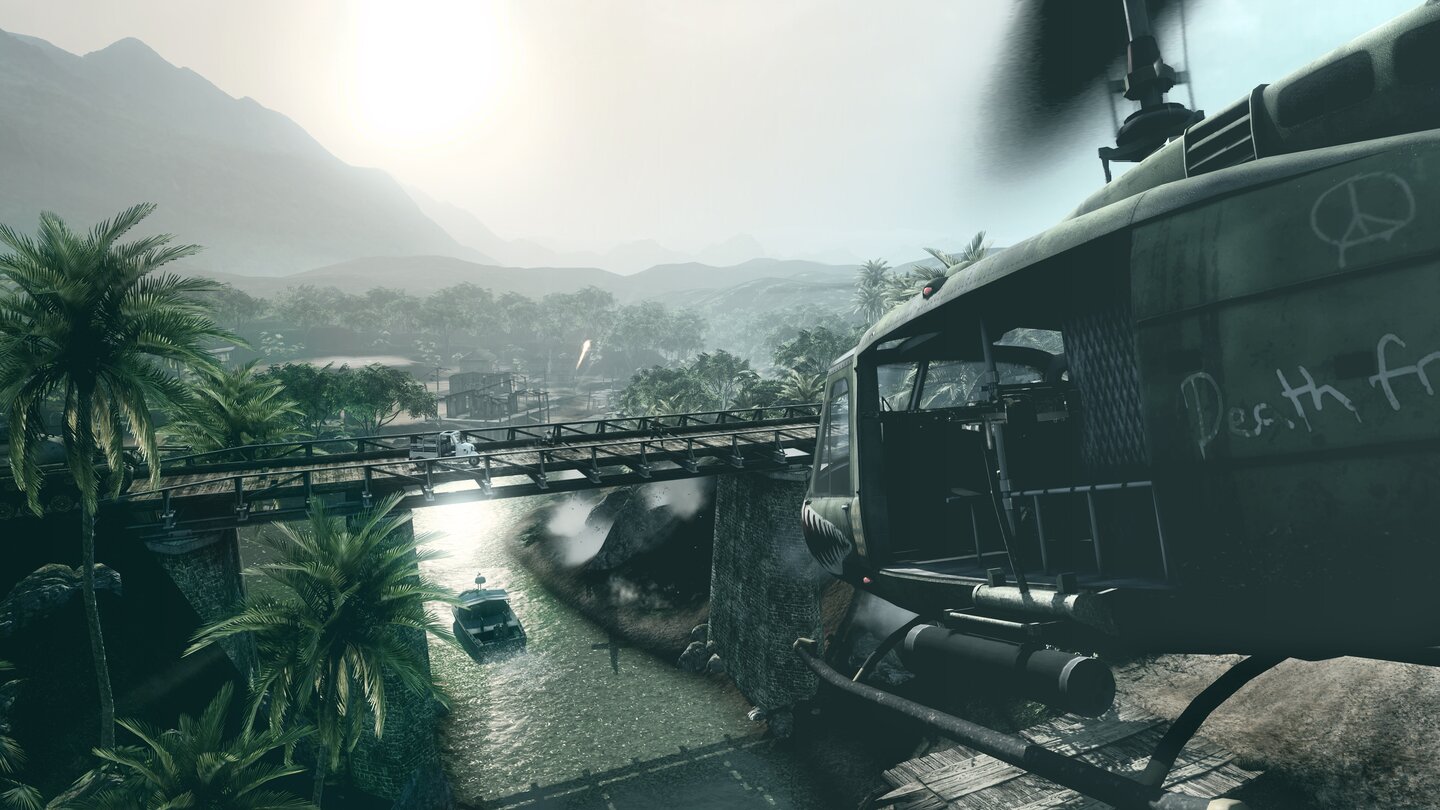 Battlefield: Bad Company 2 - VietnamScreenshots zur Map Operation Hastings, die fünfte Karte des DLC-Addons Vietnam, die nach 69 Millionen Team-Aktionen freigeschaltet wird.