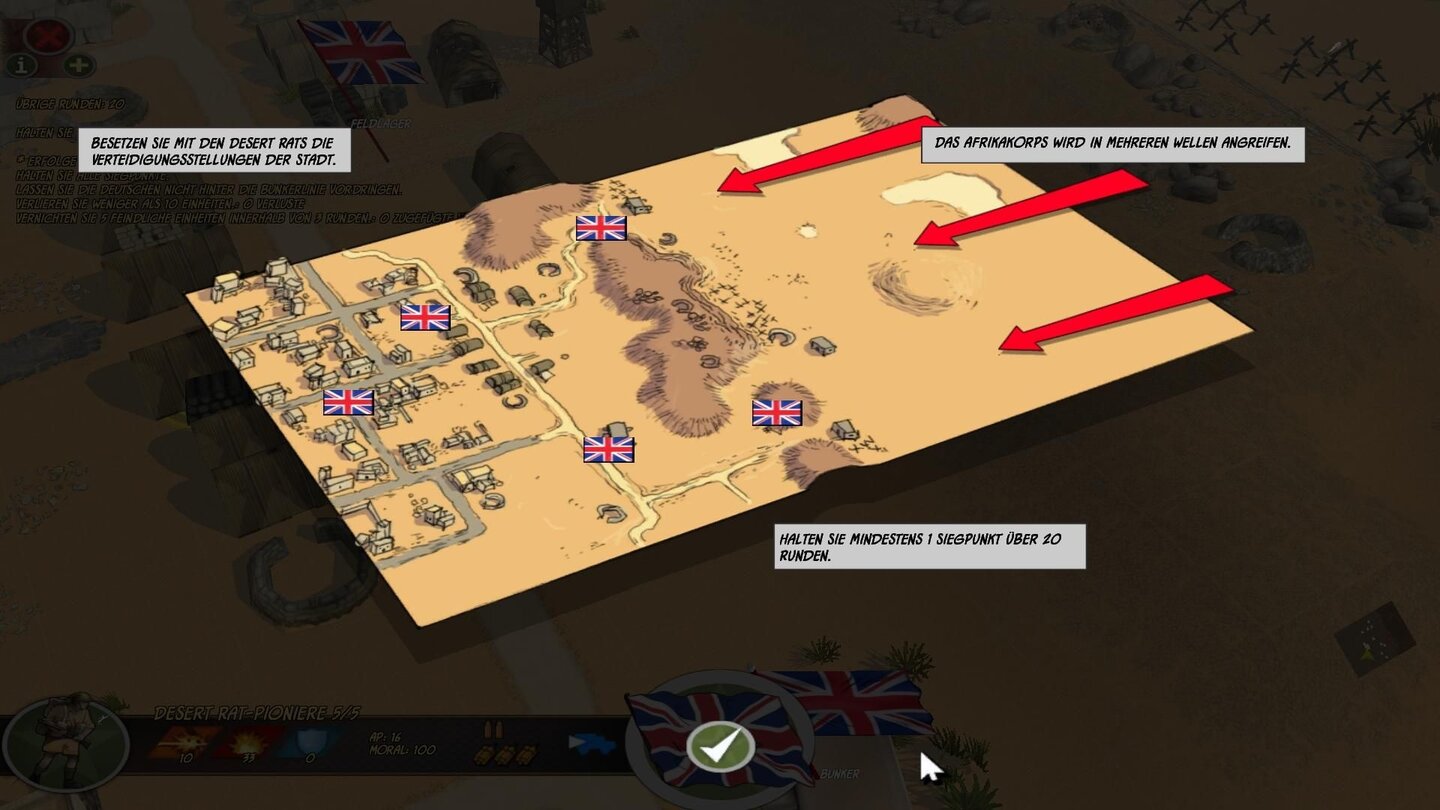 BBC Battlefield AcademyVor jeder Mission werden wir grob über unser Ziel und zu erwartende Feindbewegungen informiert.