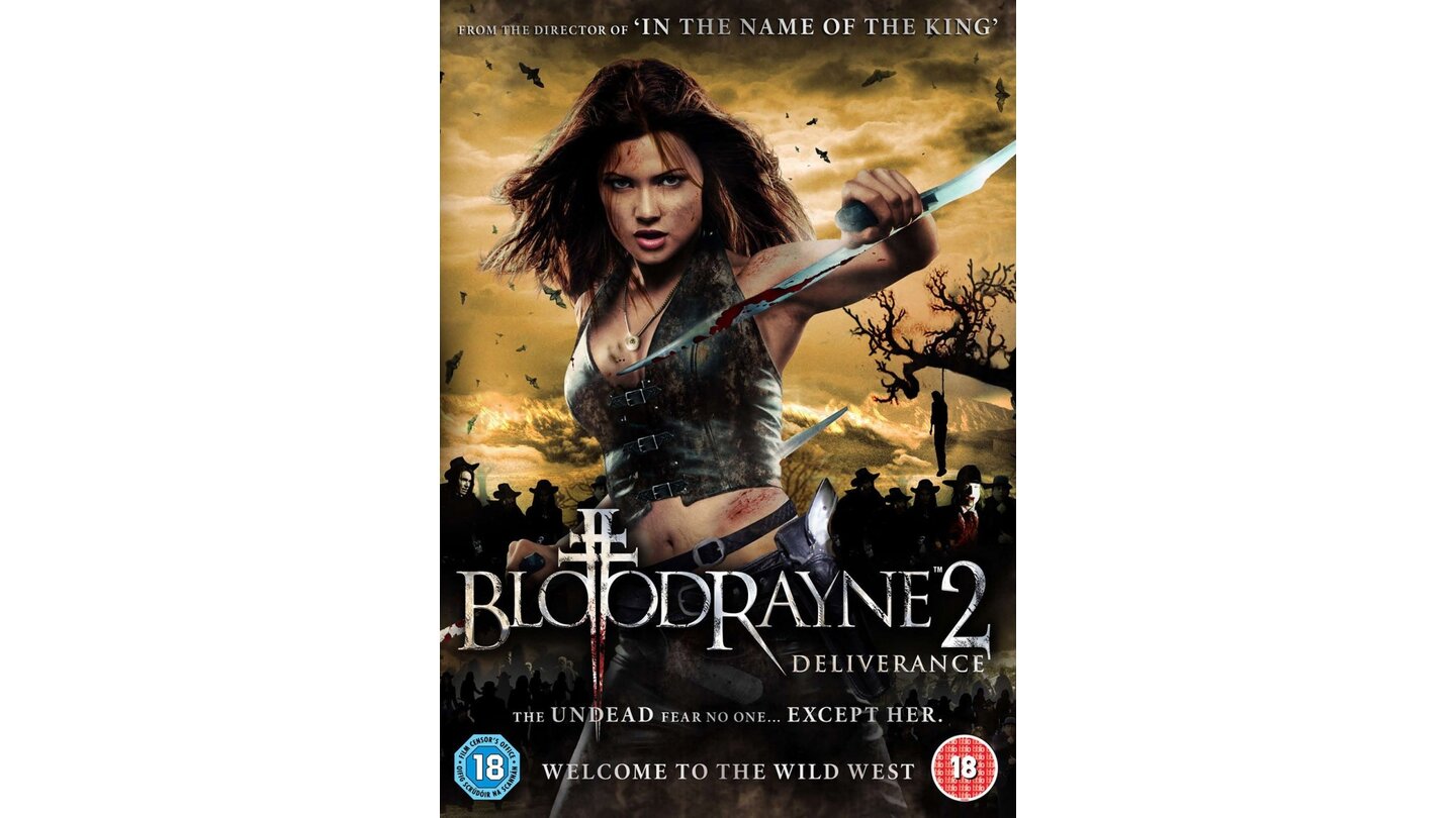  BloodRayne II – Deliverance (2007)In der zweiten BloodRayne-Verfilmung von Uwe Boll, die direkt für den DVD-Markt veröffentlicht wird, verschlägt es Rayne (Natassia Malthe) in den Wilden Westen, wo eine Bande von Vampir-Banditen unter ihrem Anführer Billy the Kid (Zack Ward) eine Kleinstadt terrorisieren.