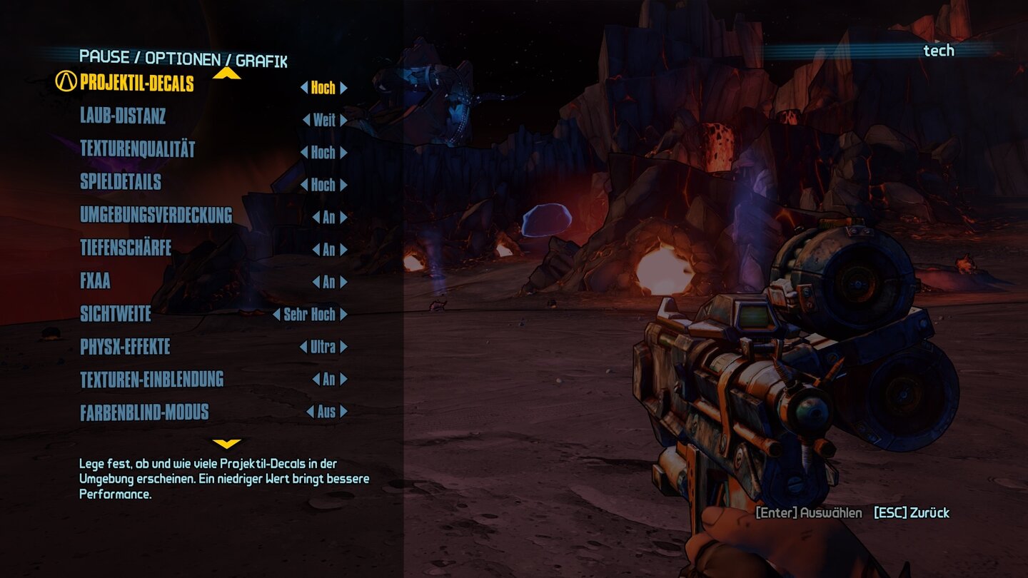 Borderlands The Pre-Sequel - Grafikmenue 2