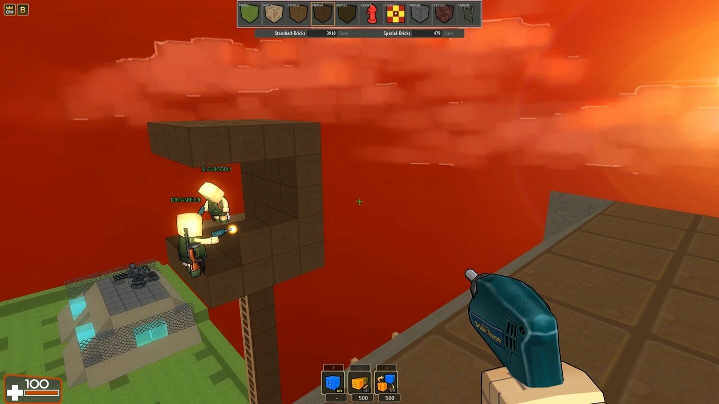 Brick-ForceNix für Höhenangsthasen: Die beiden Jungs werkeln an einem schmalen Turm.