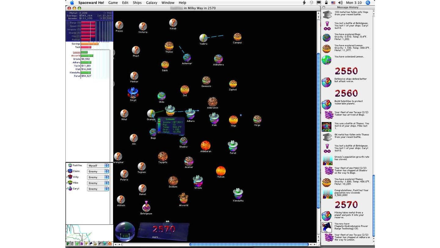 BrowserspieleSpaceward Ho! Ist ein spaßiges Weltraum-Strategiespiel. 1990 begann die Serie, 1996 war mit Teil 4 Schluss.