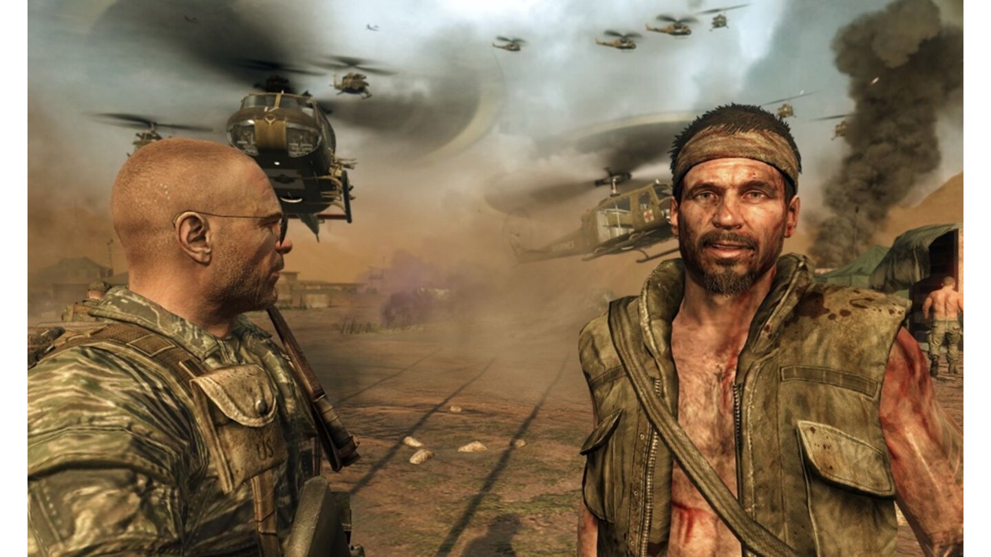 Call of Duty: Black OpsBlack Ops ist der siebte Teil der immens erfolgreichen Shooter-Serie Call of Duty. Das Spiel schickt Sie zu Zeiten des Kalten Krieges in meist verdeckten Aufträgen nach Vietnam, Kuba und in die UdSSR. In der zwar kurzen, aber packend erzählten Kampagne sollen Sie in der Rolle des Alex Mason eine gefährliche Biowaffe finden und unschädlich machen. Am Ende wartet gar eine überraschende Wendung. Neben dem Solo-Modus beitet Black Ops wie schon die Vorgänger einen sehr umfangreichen Multiplayer mit vielen Individualisierungsmöglichkeiten. Neu sind die so genannten Wager-Matches, bei denen um selbst festzulegende Punkteeinsätze gekämpft wird, nach dem Motto: Nur wer wagt, gewinnt. Als Koop-Modus werden Zombie-Levels angeboten in denen die Spieler im Team von bis zu vier Teilnehmern gegen Untote ankämpfen.