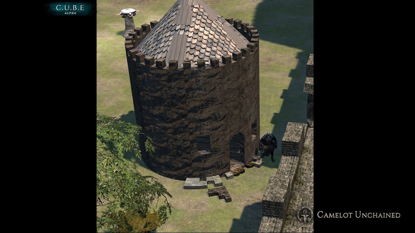 Camelot UnchainedÜber das Bausystem entstehen auch kreisrunde Gebäude wie dieser Turm.