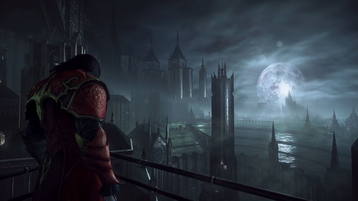 Castlevania: Lords of Shadow 2Über die Jahrhunderte wurde rund um Draculas Schloss eine Stadt errichtet, die an Gotham City aus den Batman-Spielen erinnert.