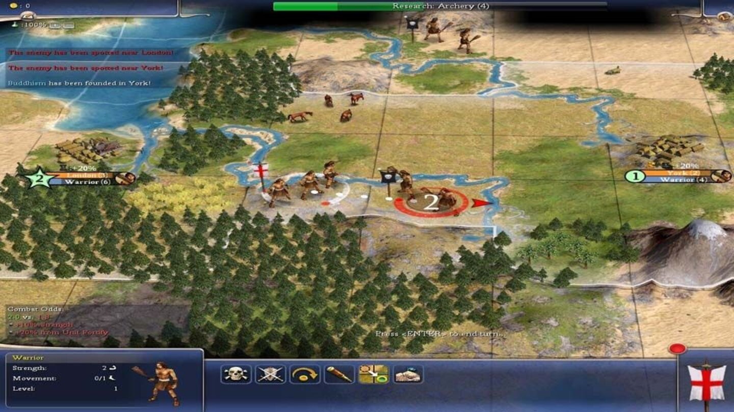 Civilization4 (2005) Civilization 4 wird 2005 veröffentlicht und erweitert das bewährte Serienkonzept um einige Neuerungen. Beispielsweise steigen Einheiten nicht mehr einfach im Rang auf, sondern können gezielt befördert und spezialisiert werden (Belagerungsexperten, Anti-Infanterie). Anführer besitzen einzigartige Persönlichkeitsmerkmale und Religionen spielen zum ersten Mal eine Rolle bei der Ausweitung des eigenen Machtbereichs, und die starren Regierungsformen der Vorgänger weichen einem flexibleren Staatsdoktrinen-Baukasten. Zwei Erweiterungen, Warlords und Beyond the Sword, erscheinen 2006 und 2007.