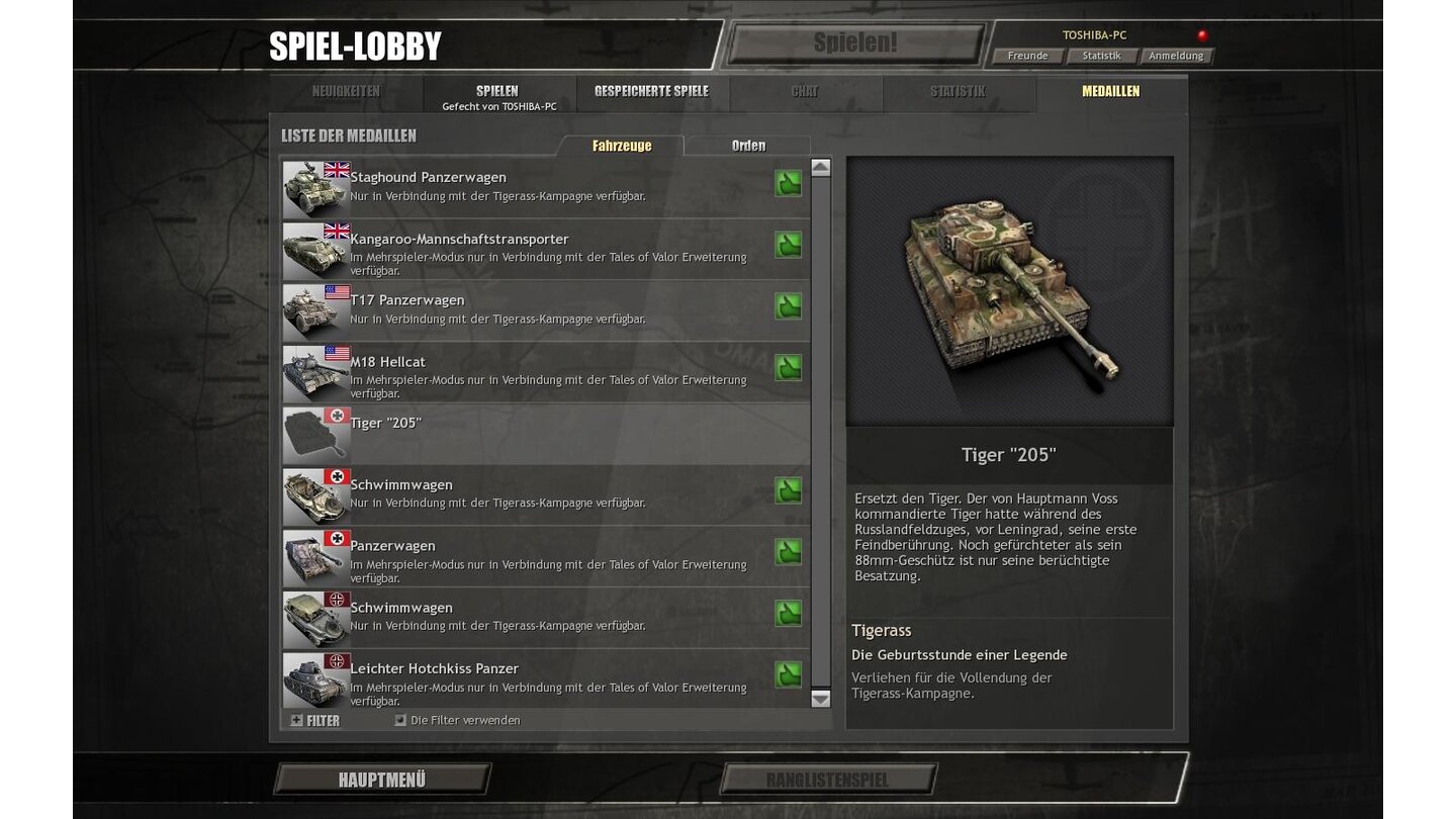 Company of Heroes: Tales of Valor - Tiger 205