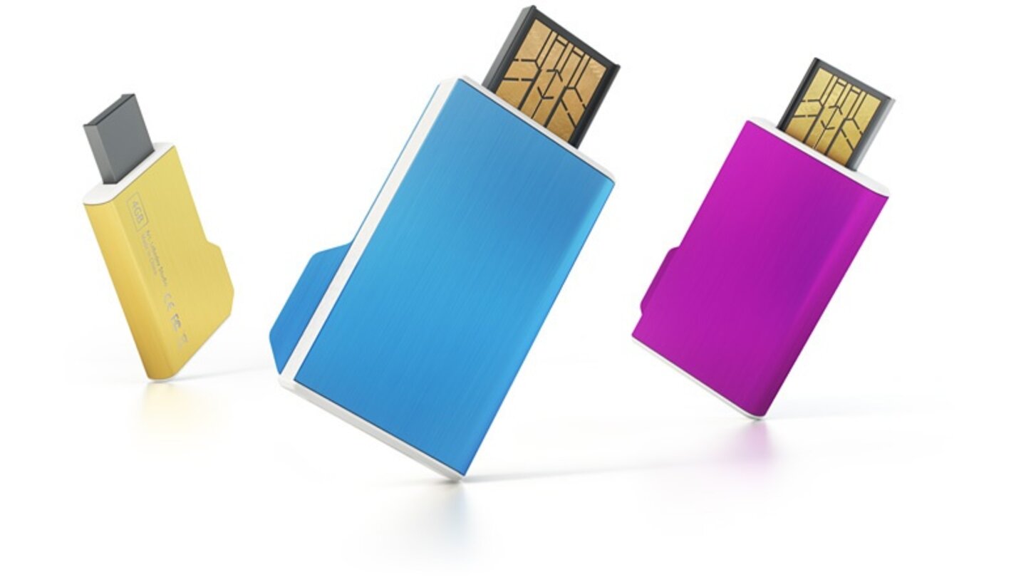 USB-Sticks in Ordner-Icon-Form.