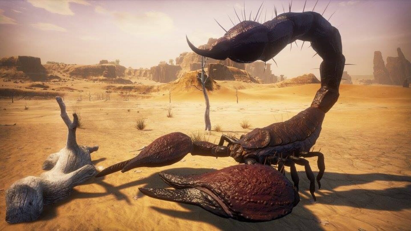 Conan ExilesIn der Wüste treffen wir auf diese Riesenskorpione.