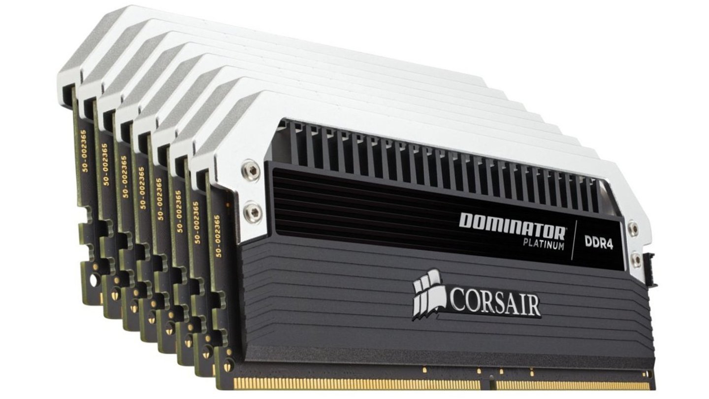 64 GByte DDR4-Arbeitsspeicher von Corsair stecken im Höllen-System der HM06. Die Dominator Platinium Riegel takten mit 2.666 MHz, werden mit Wasser gekühlt und übertaktet.