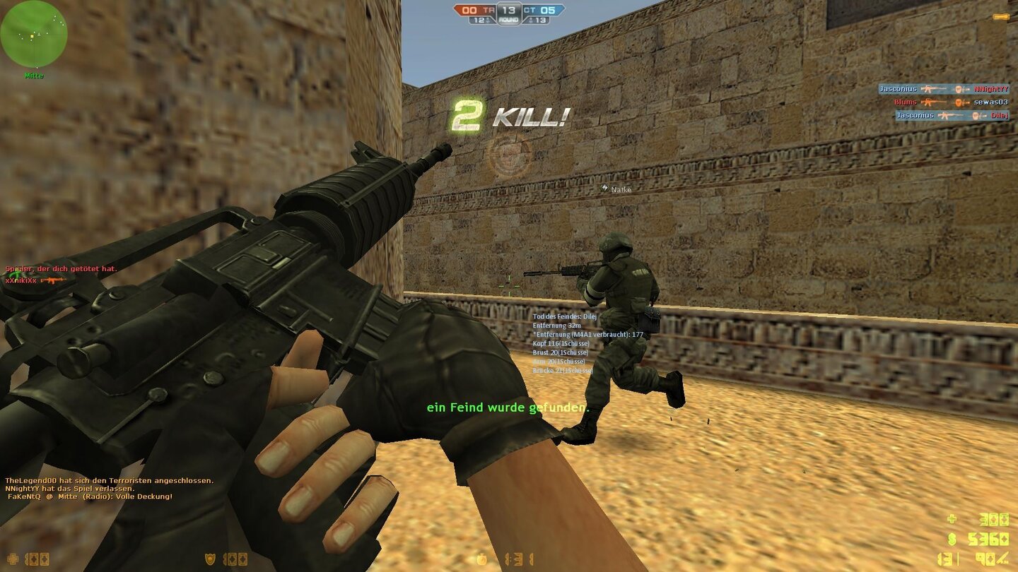  Zombies Original
Counter-Strike 1.6, ohne Kompromisse. Na gut, doch mit Kompromisse: Die Craftingwaffen sind mit dabei, wenn sie der Admin sie nicht abschaltet. Und Kombozähler und Ansagerstimme aus Unreal Tournament gehören auch nicht unbedingt ins Spiel.