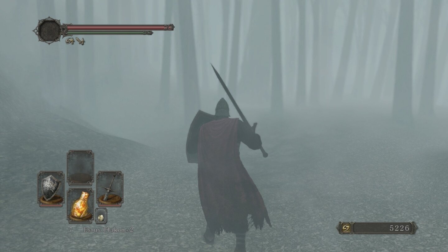 Dark Souls 2Als wäre Dark Souls 2 nicht schon schwer genug, können wir in diesem Gebiet den Wald vor lauter Nebel nicht sehen.