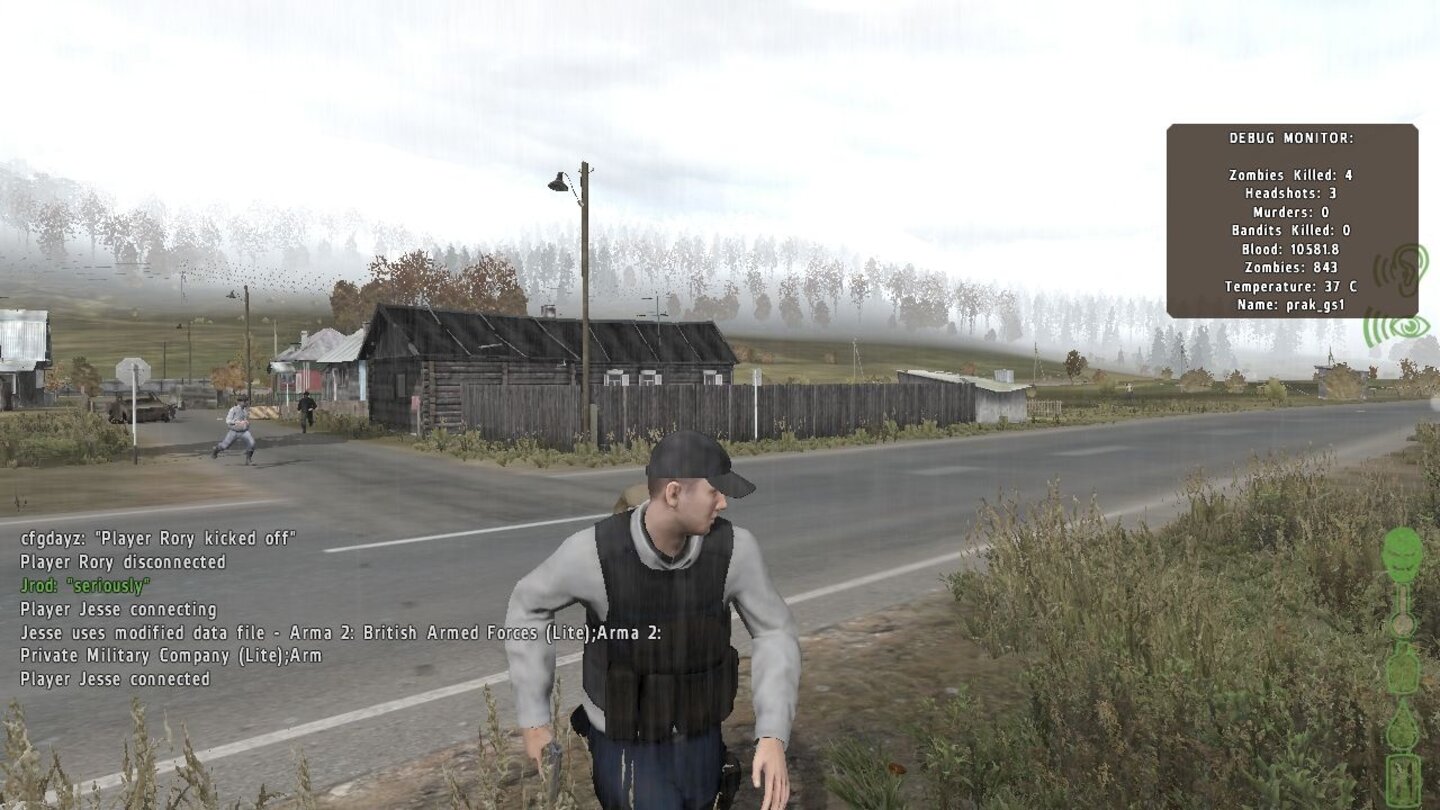 DayZJetzt aber nichts wie weg hier! Wenn wir die Horde ersteinmal auf uns aufmerksam gemacht haben, kommen sie aus allen Ecken gesprintet.