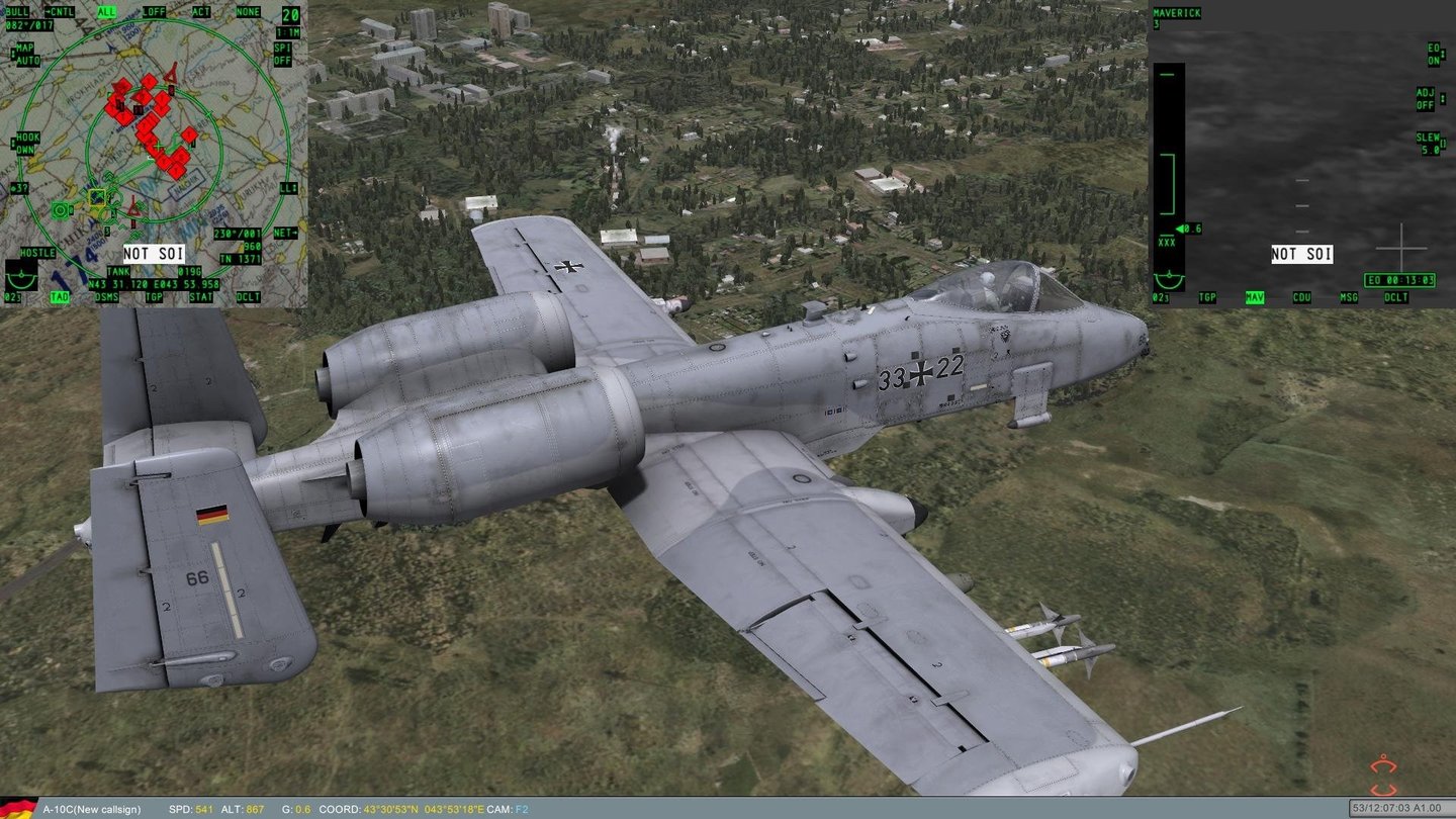 DCS: A-10C WarthogAus der Außenperspektive sollte man die A-10 nur im leichteren Gamemodus steuern.