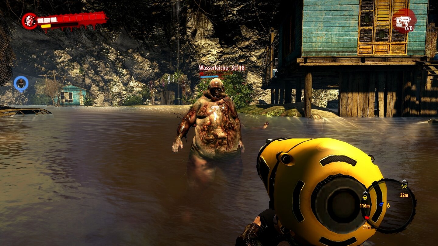 Dead Island: RiptideDiese wandelnde Wasserleiche bespuckt uns mit ihrem ätzenden Mageninhalt.