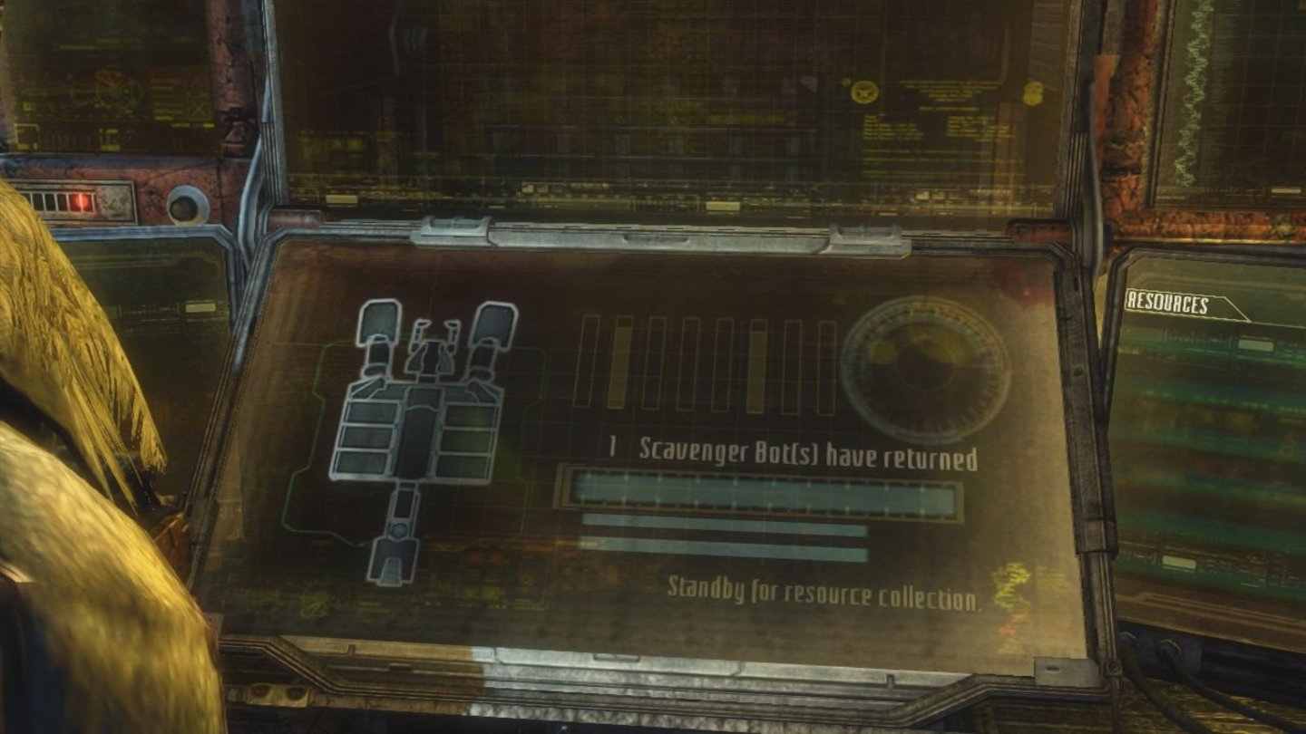 Dead Space 3Die Sammlerdrohnen liefern ihre Rohstoffe brav ans Werkbank-Netzwerk, wo der Spieler sie verwenden kann.