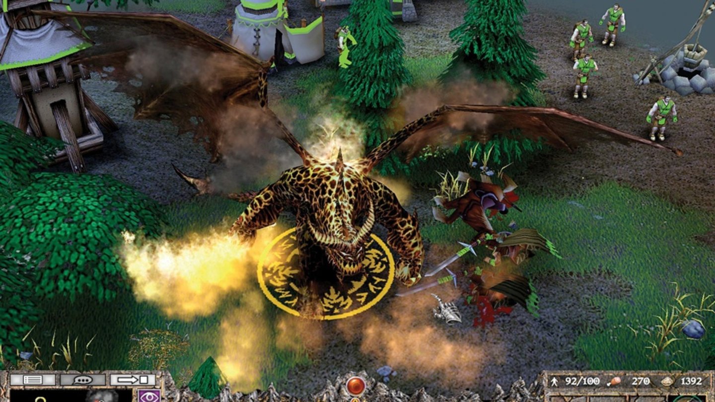 War of the Ring (2003)Im Zuge des Kinofilm-Hypes bringt Vivendi einen Echtzeit-Strategietitel heraus, der sich spielerisch an Warcraft 3 orientiert – aber sich aus Lizenzgründen nur bei Tolkiens Buchvorlage bedienen darf, nicht an den Kinofilmen (deren Umsetzungsrechte hat sich EA geschnappt, siehe nächstes Spiel). War of the Ring verzichtet auf eine durchgehende Story und reiht einfach zusammenhanglos Mission an Mission, sodass viel Atmosphäre flöten geht.