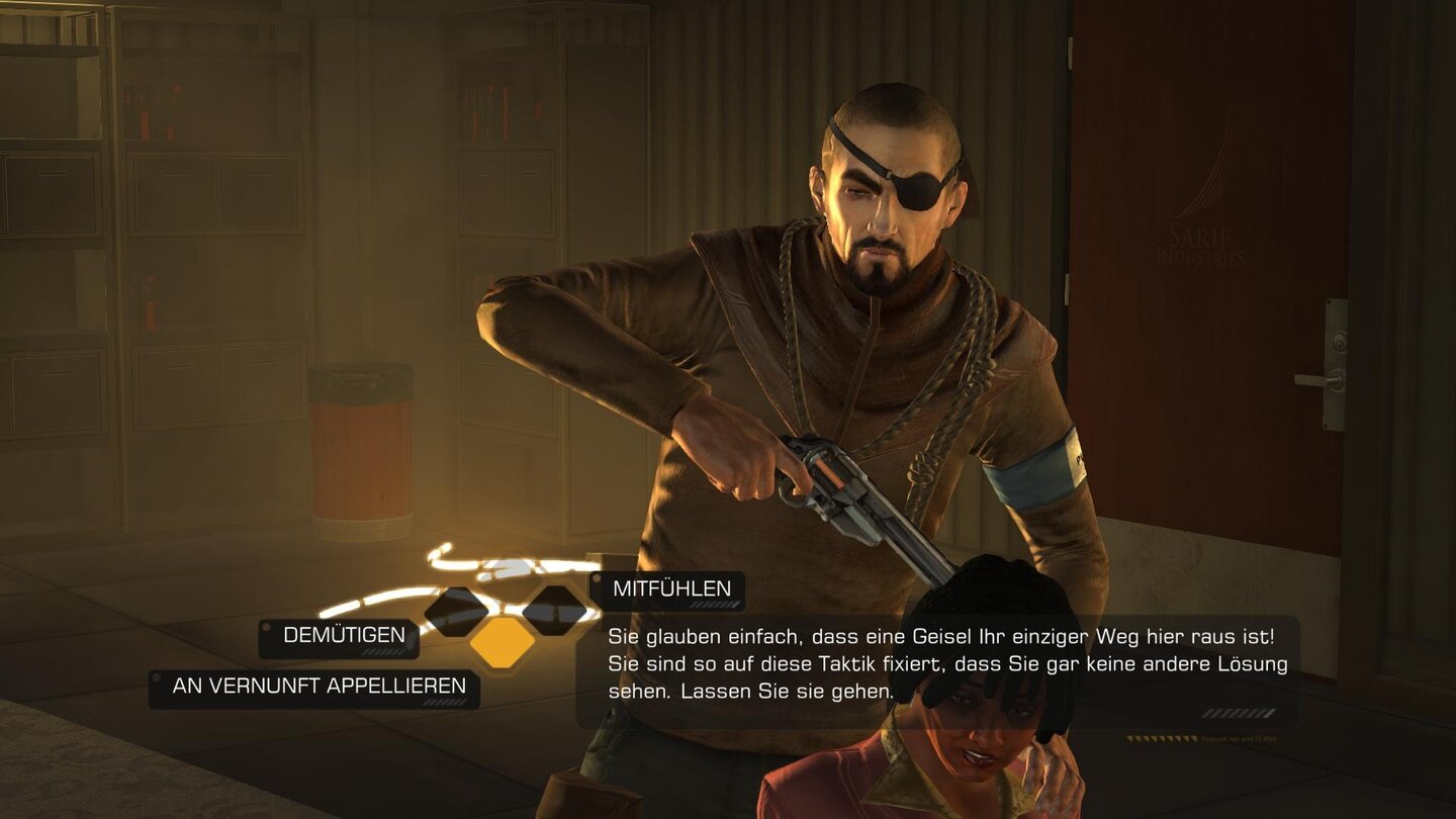 Deus Ex: Human Revolution - Director's CutNicht nur in unserer Spielweise, auch in den zahlreichen Dialogen können wir zwischen verschiedenen Antworten wählen.