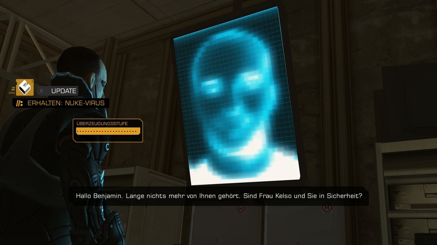 Deus Ex: The FallDer geheimnisvolle Hacker Janus hatte schon einen Kurzauftritt im Human Revolutions DLC The Missing Link. Hier hilft er Saxon und Kelso gegen die Illuminaten.