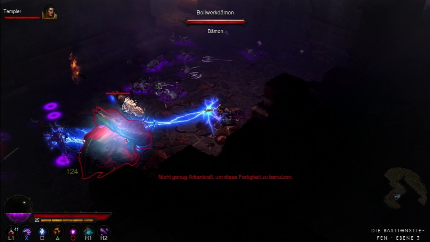 Diablo 3Bollwerk-Dämonen können sich kurzzeitig vor unseren Angriffen schützen.