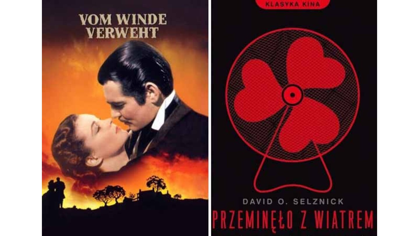 Die kuriosesten Filmposter aus aller Welt: Vom Winde verweht (links: Deutschland; rechts: Polen)